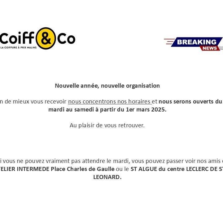 Fermeture les lundis