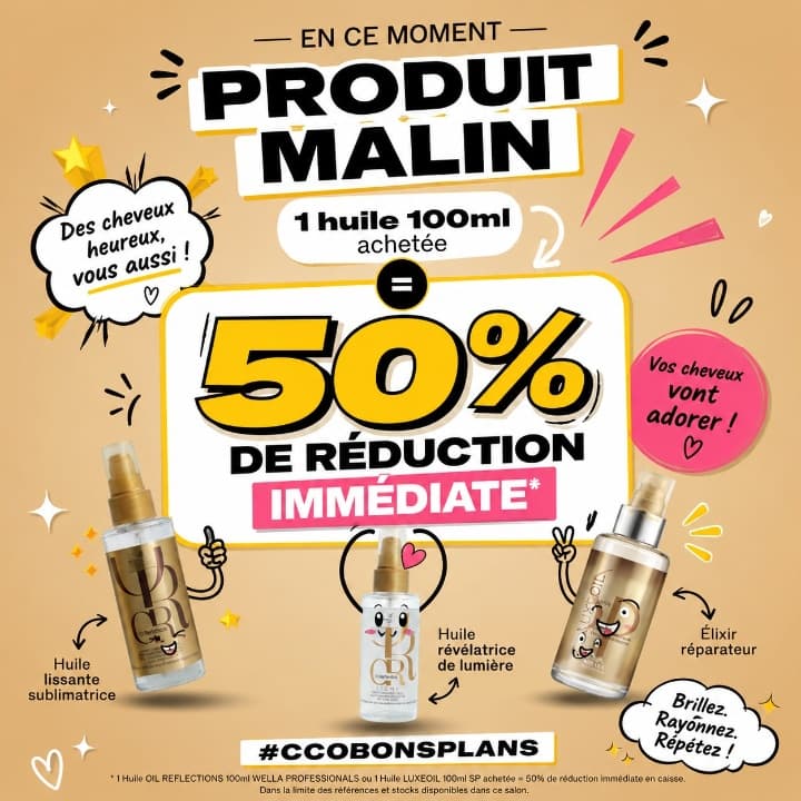 Offre huile Wella 🥳 -50% de remise immédiate