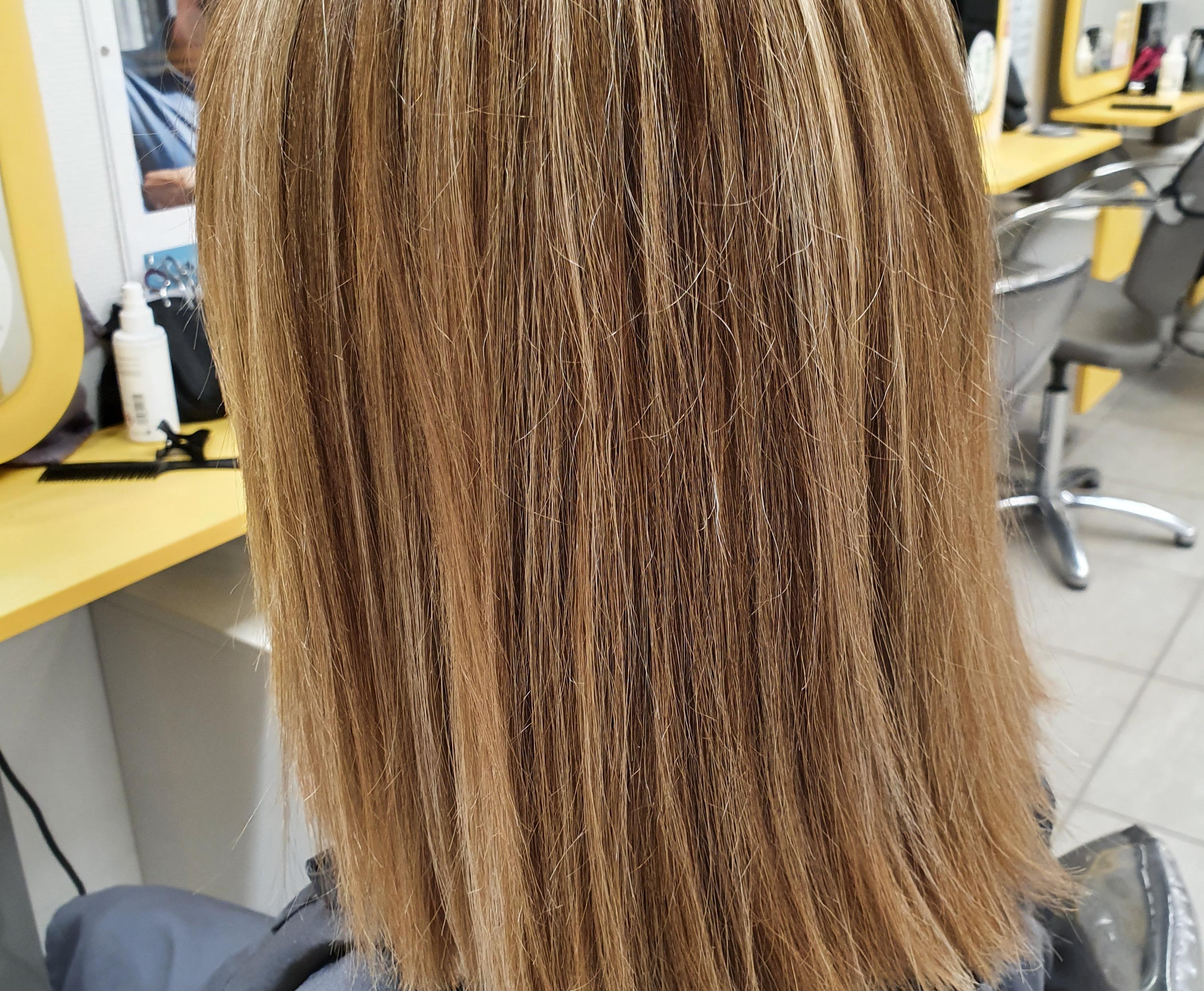 balayage blond avec un color shine